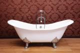 Double slipper cast iron bathtub